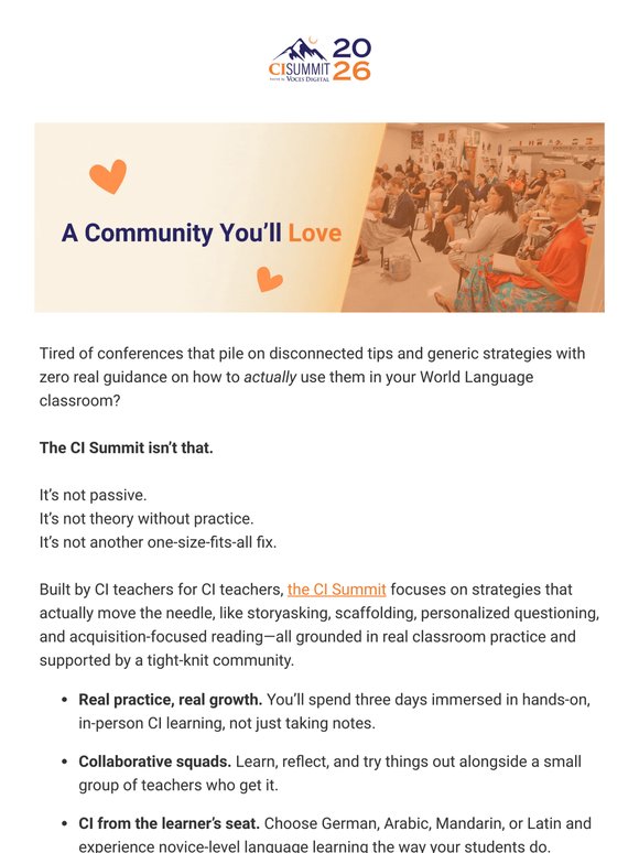 Most PD ends when you leave. The CI Summit sticks with you all year.