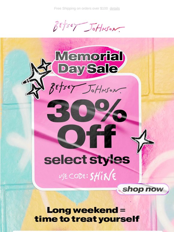 30% OFF SELECT STYLES