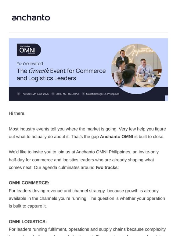 You're invited: Anchanto OMNI Philippines, 4 June 2026