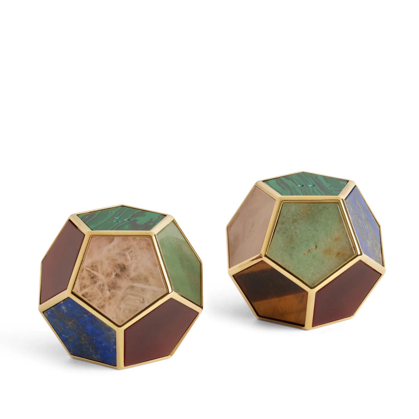 Image of Pentagon Spice Jewels - Multistone + 24k Gold (Set of 2)