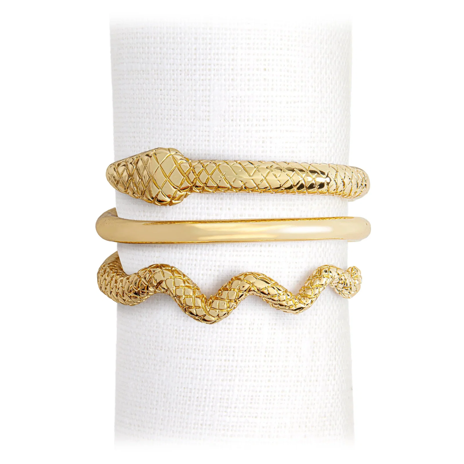 Image of Snake Napkin Rings (Set of 4) - Gold