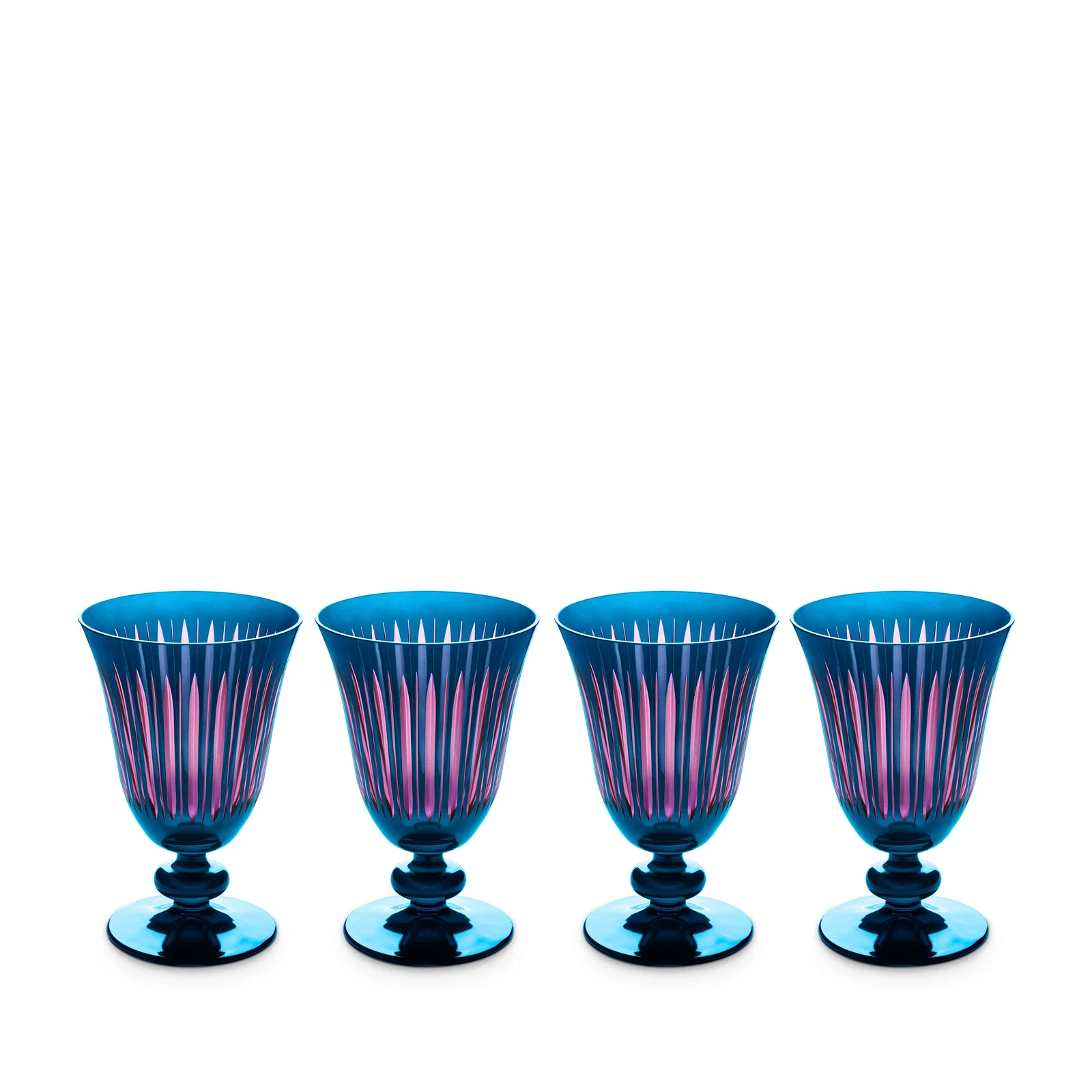 Image of Prism Wine Glasses - Blue (Set of 4)