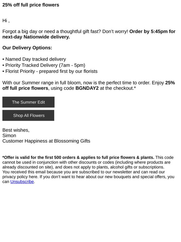 Fresh Flowers - Delivered Tomorrow 🚚
