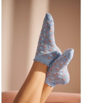 Peach Pointelle Ankle Socks