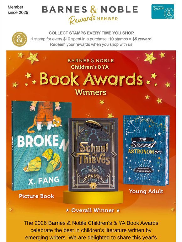 Our 2026 Children's & YA Book Awards Winners