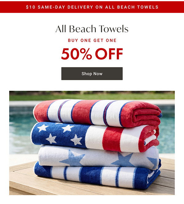 Buy One, Get One 50% Off All Beach Towels | Shop Now >