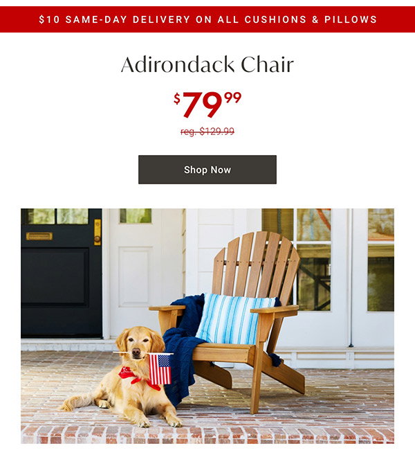 $79.99 Adirondack Chair | Shop Now >