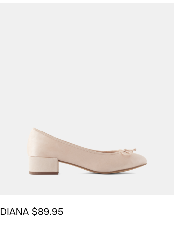 Diana Ballet Heel Blush Satin