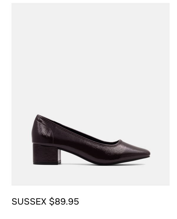 Sussex Ballet Heel Port Crinkled Patent