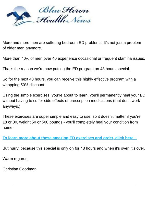 Men: Cure Your ED In 48 Hours