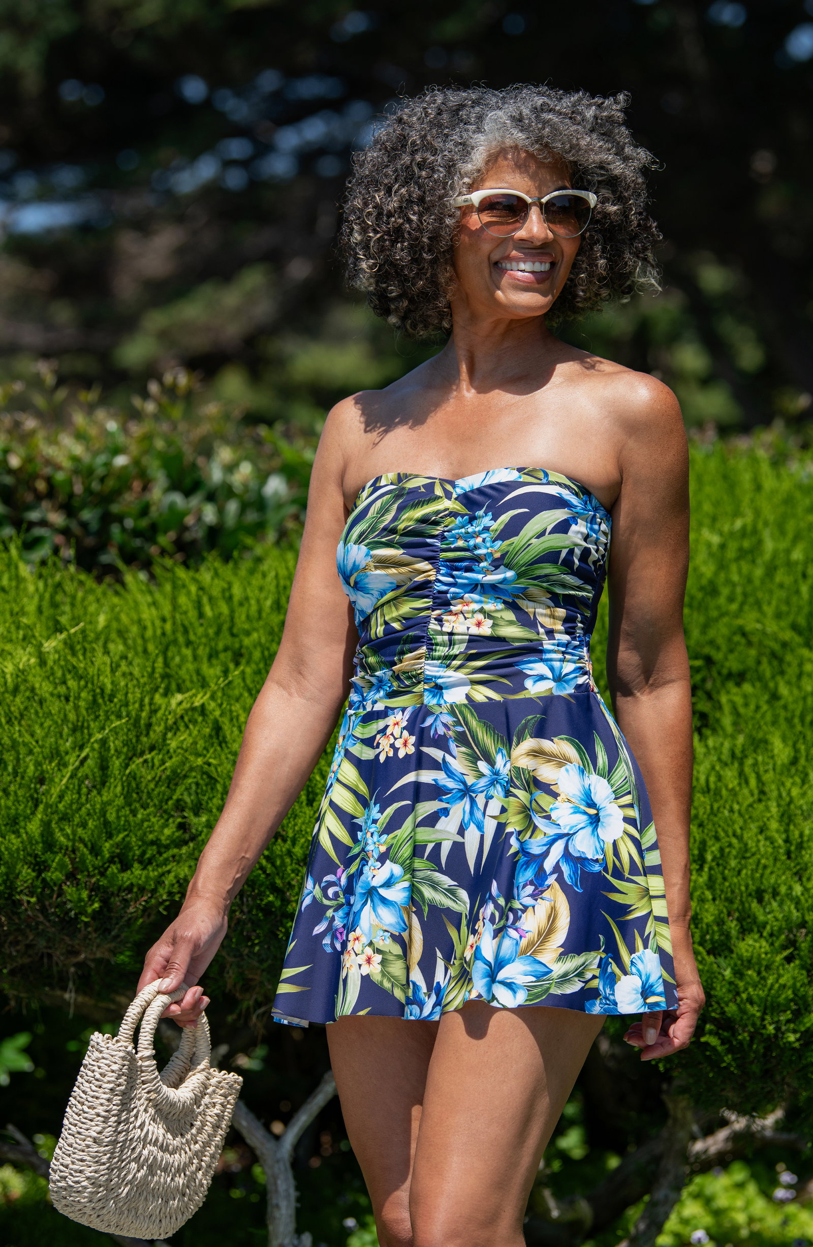 Island Serenity Bandeau Swim Dress One Piece
