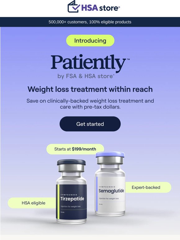 New! HSA-eligible GLP-1 treatment