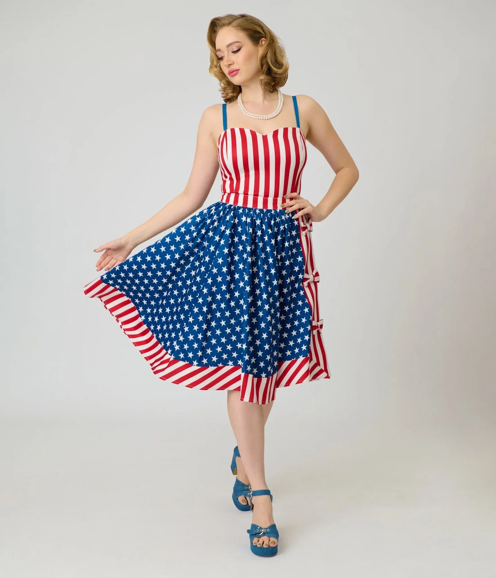 Image of Unique Vintage Stars & Stripes Rye Swing Skirt