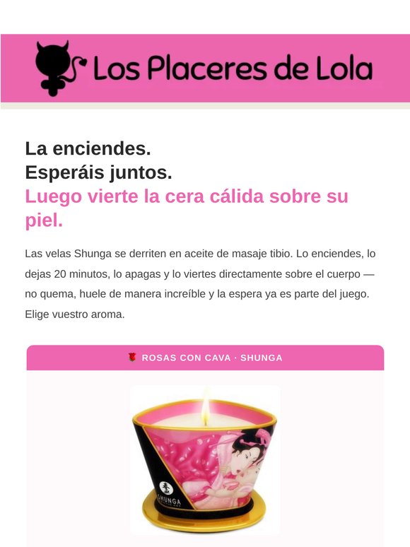Enciéndela. Esperad juntos. Luego vierte la cera sobre su piel.