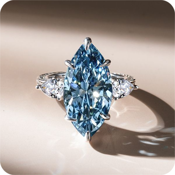 Italo Blue Topaz Ring Marquise Engagement Ring Affordable