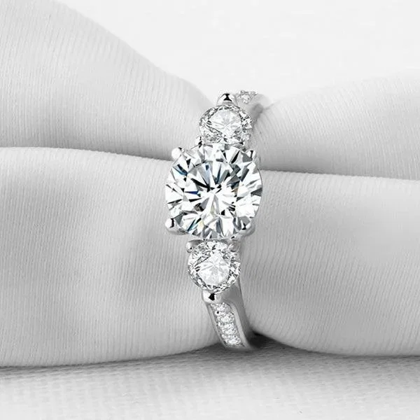 Italo Three Stone Engagement Ring 1 Carat Ring Affordable