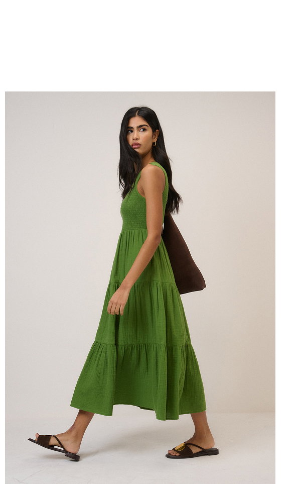 Green Sleeveless Charlie Midi Dress