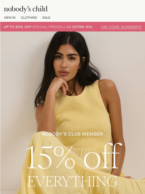 15% off the iconic dresses