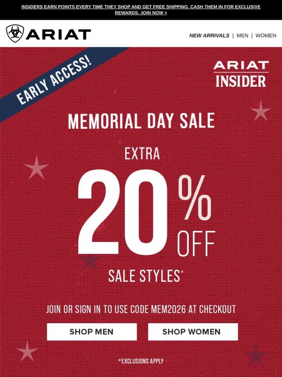 Early Access: Extra 20% Off Sale Styles