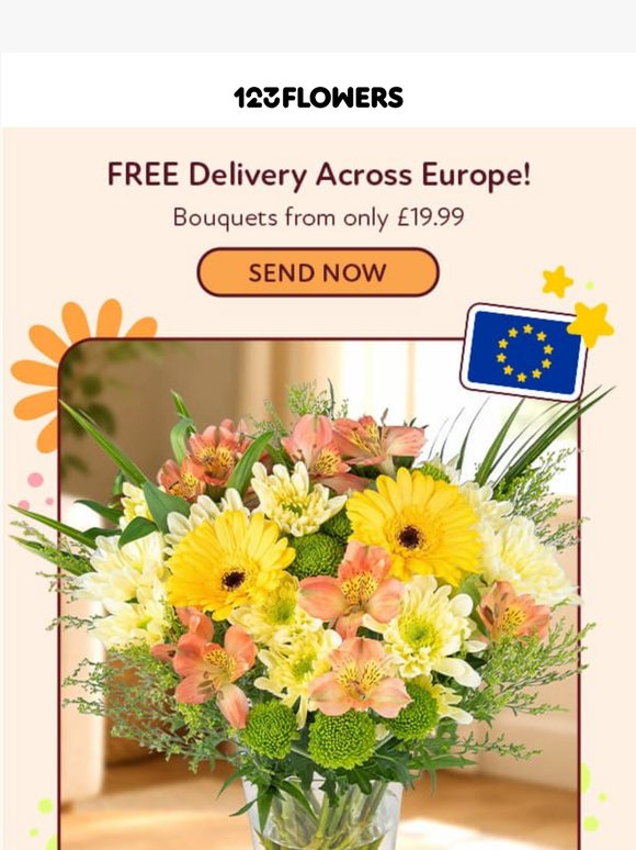 Send Beautiful Bouquets Across Europe! 💐