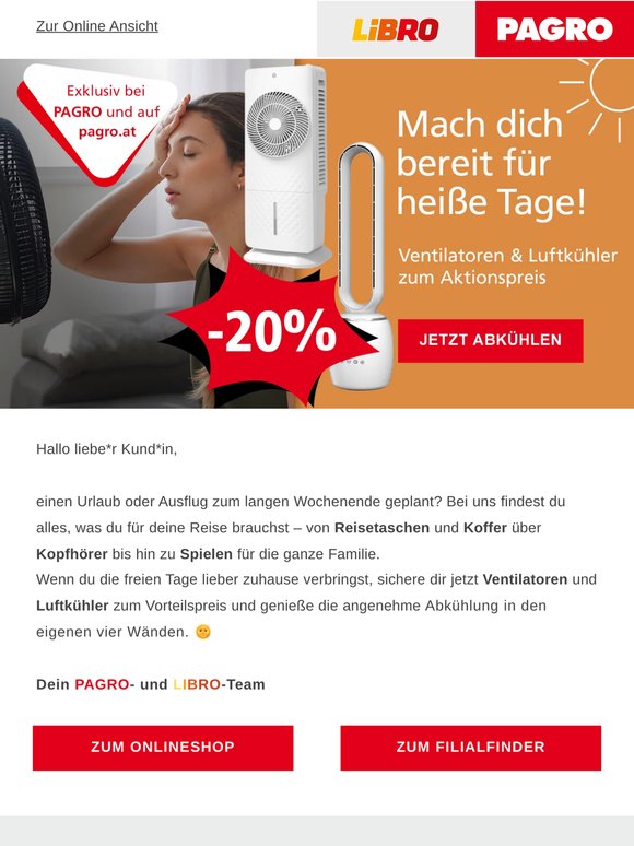 Jetzt –20 % auf Ventilatoren und Luftkühler sichern! 🌬️