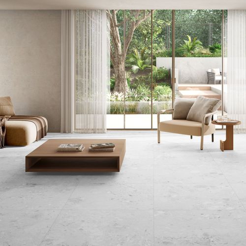 Terazzia White Matt - Smooth Porcelain Wall & Floor Tile