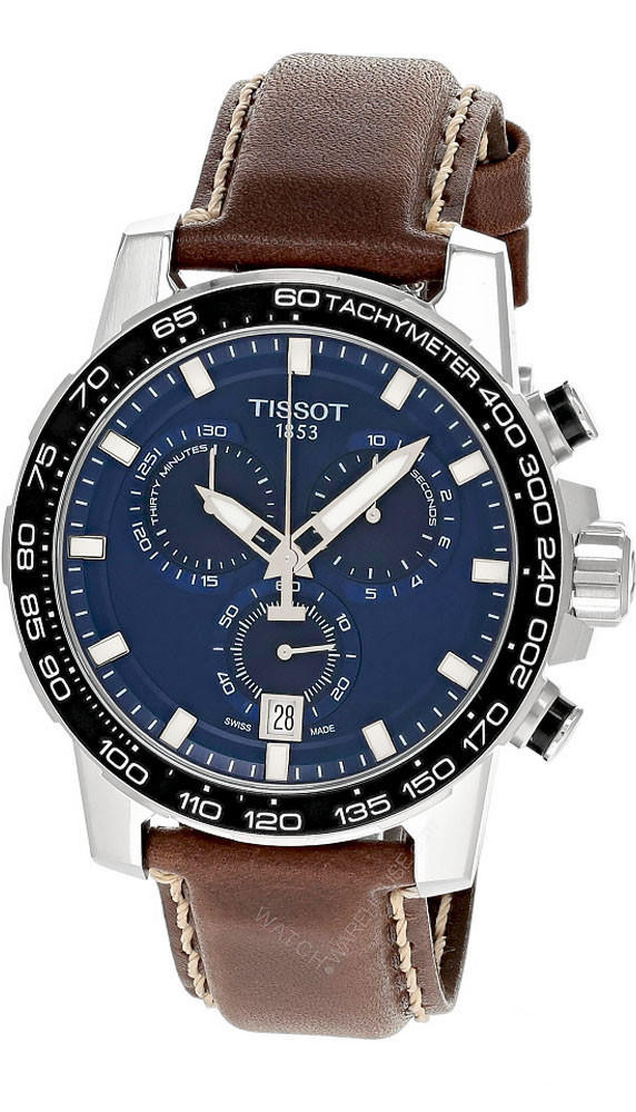 TISSOT Supersport CHRONO Blue Dial Leather Men’s Watch