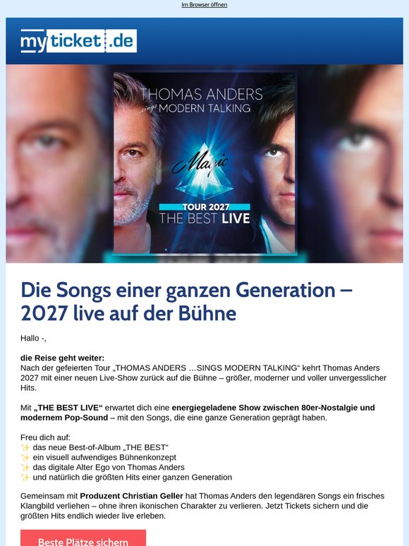 Thomas Anders: THE BEST LIVE 2027