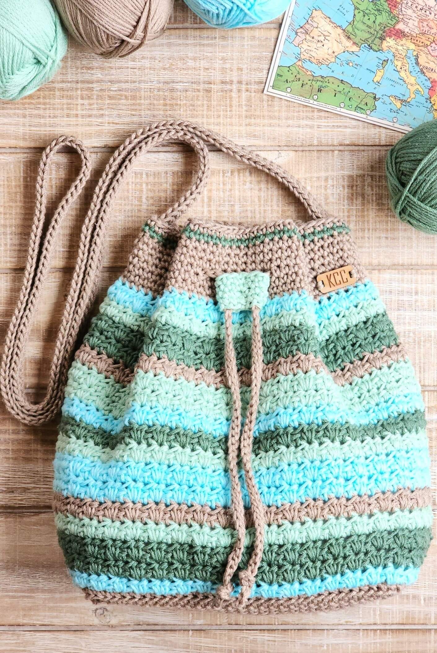 Image of Crochet Kit - Destination Drawstring Bag