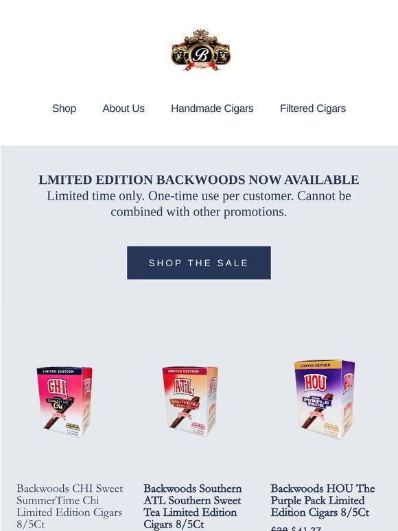 NEW BACKWOOD BOURBON DARK LEAF NOW AVAILABLE LIMITED EDITION