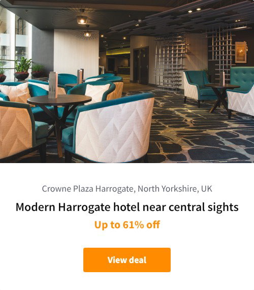 Modern Harrogate hotel near central sights