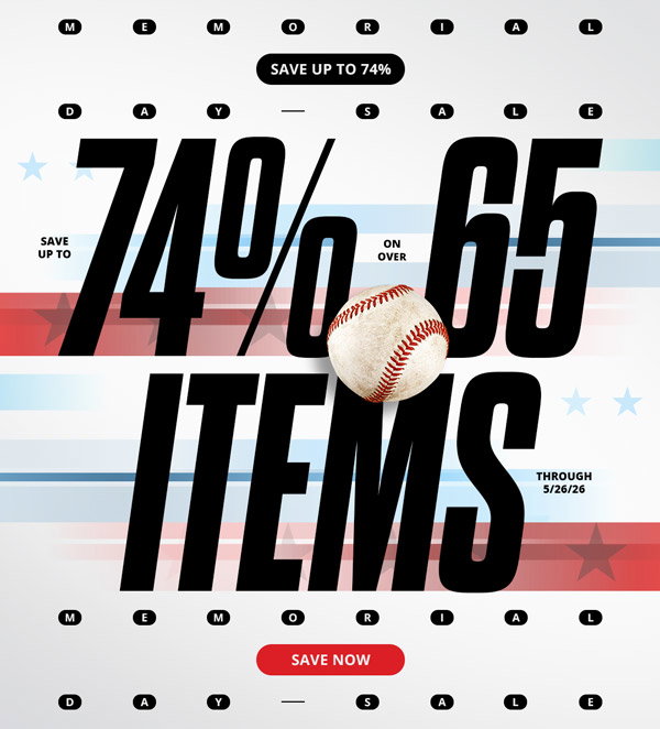 Memorial Day Sale. Save up to 74% on over 65 items through 5/26/26.