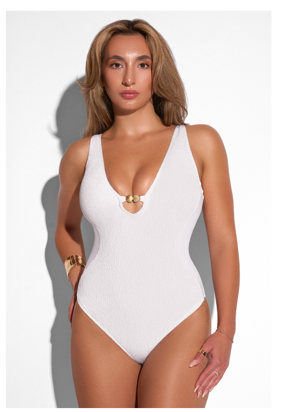 Brazilian Plungey Keyhole in Crinkle White