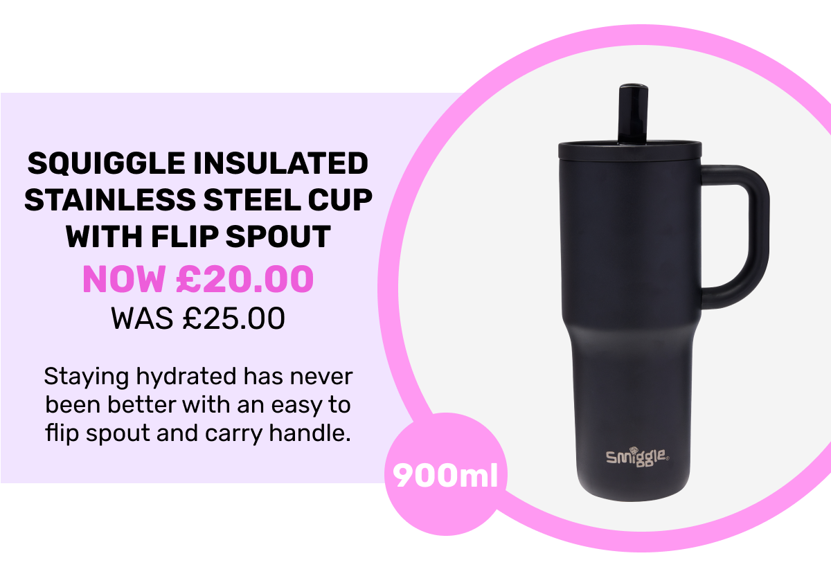 Squiggle Insulated Stainless Steel Cup With Flip Spout 900Ml