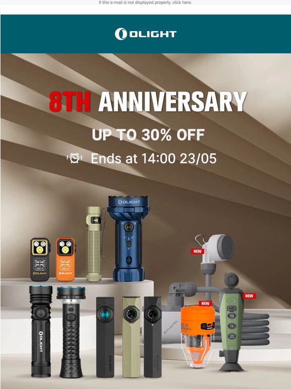 Olight UK 8th Anniversary – Flash Sale Starts Now!