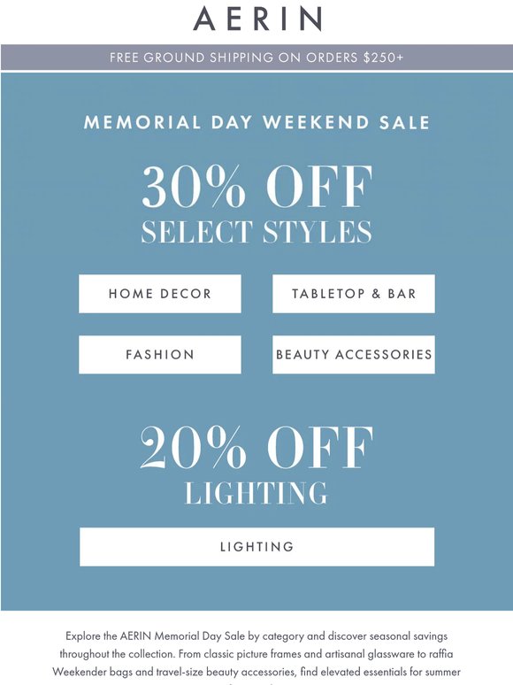 Memorial Day Weekend Sale: Shop By Category