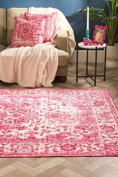 Vintage Print Washable Rug Non Slip Floor Carpet Mat Runners