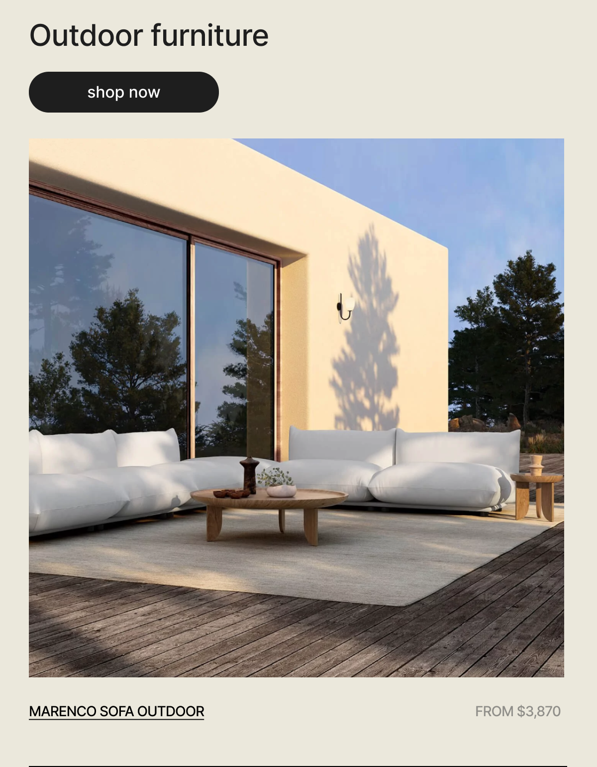 The outdoor anchor shaped for evenings that settle in, modular and built to stay with the season - MARENCO SOFA OUTDOOR - FROM $3,870