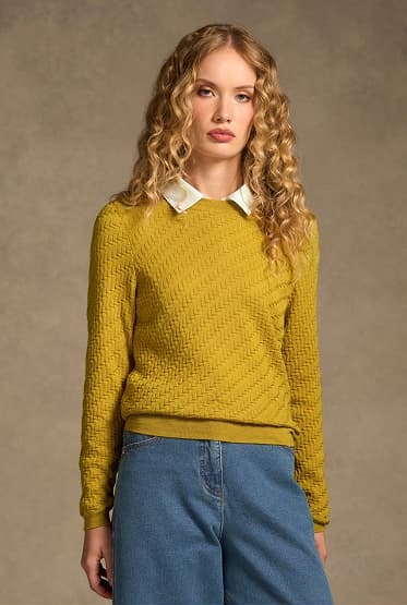 Shop The Merino Textured Long Sleeve Knit – Mustard