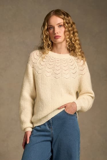 Shop The Pointelle Mohair Blend Knit – Cream