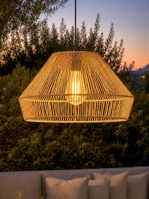 IP44 Rattan LED Pendant Lamp