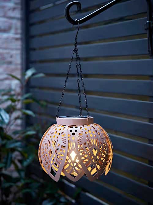 Artichoke Blush Pink Hanging Solar Light