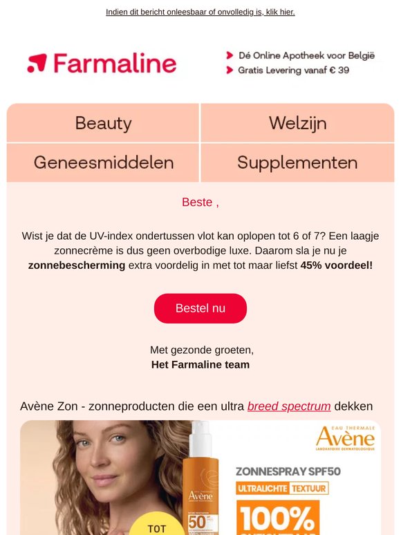 🌞 Tot wel -45% op zonneproducten 🌞