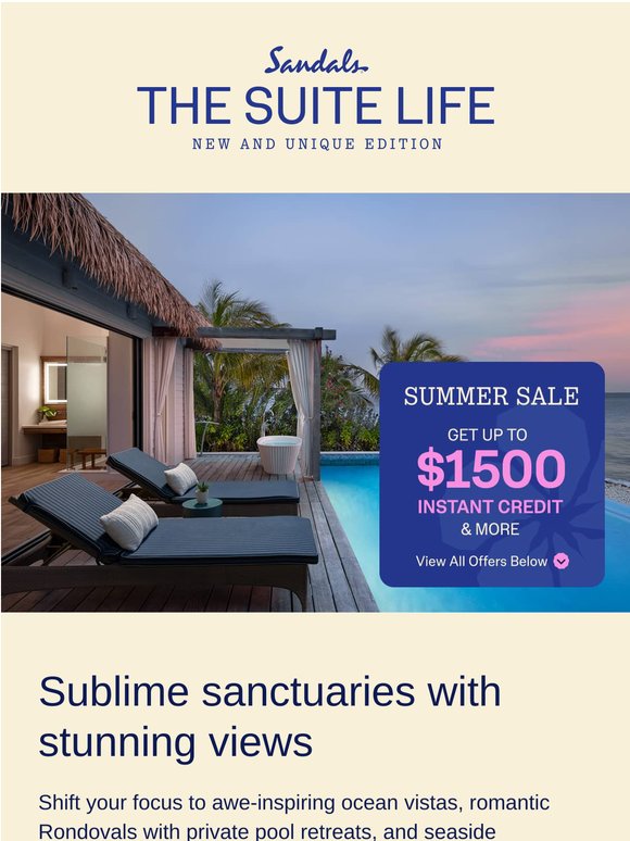 * Arrive, unpack, exhale - the suite life with sublime vistas *