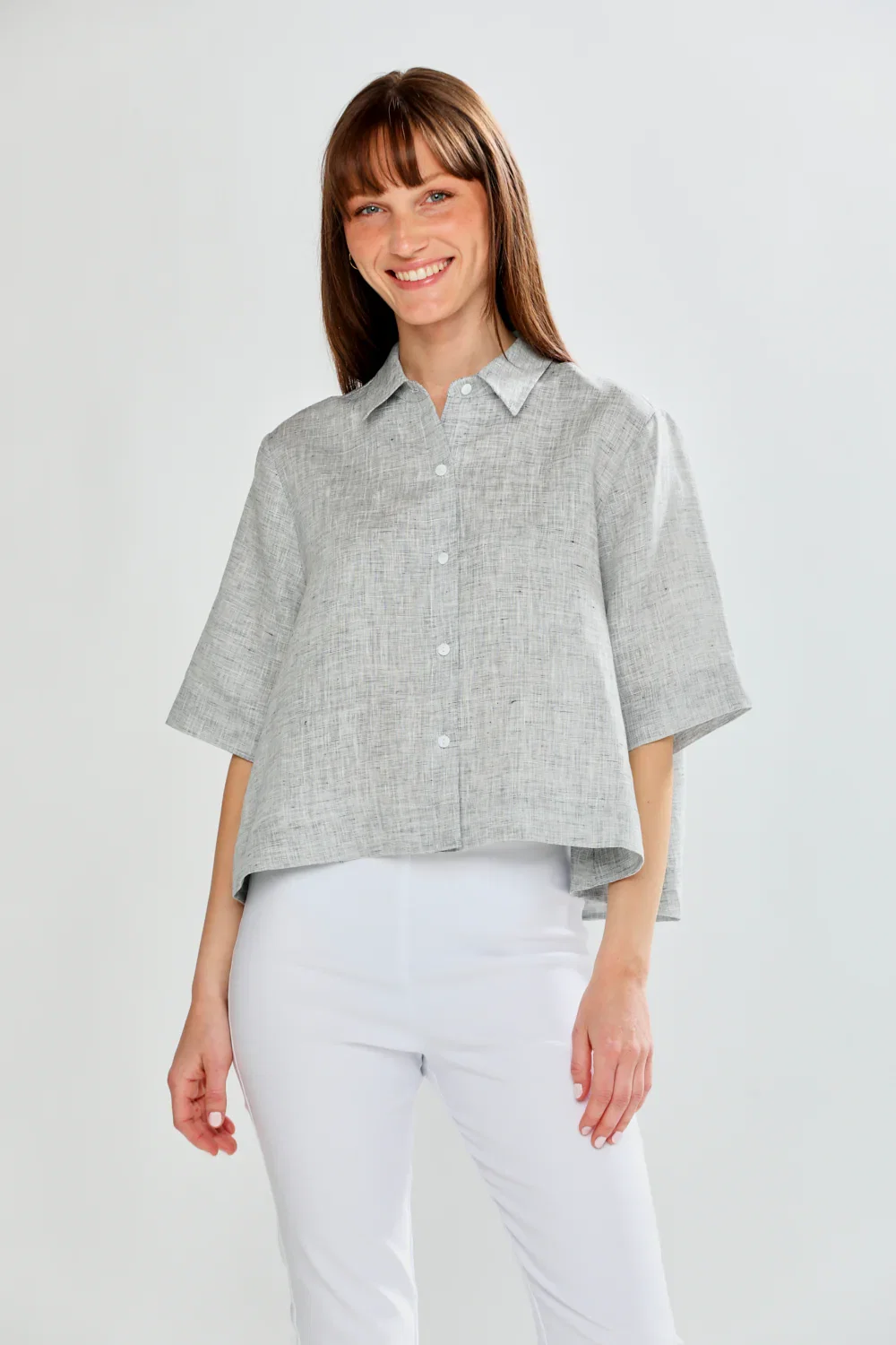 Image of The Brittany Top in Salt & Pepper