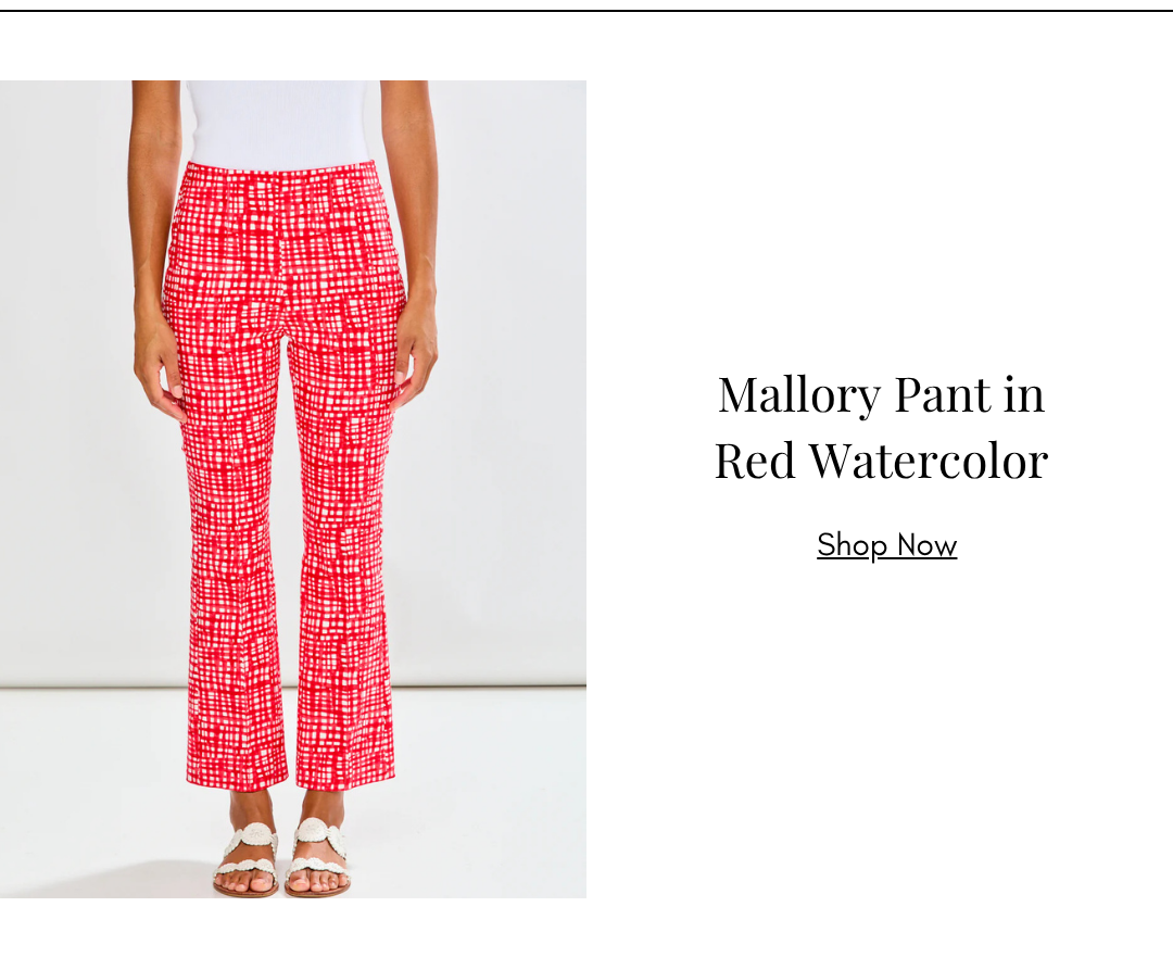  Mallory Pant in Red Watercolor 