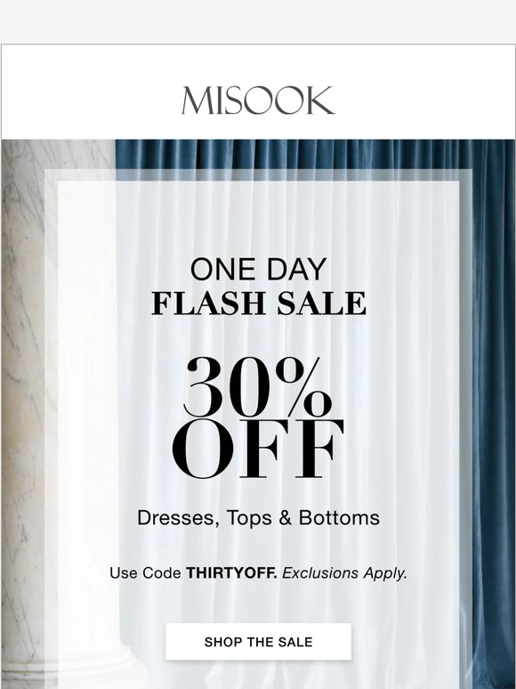 A One Day Flash Sale: 30% Off