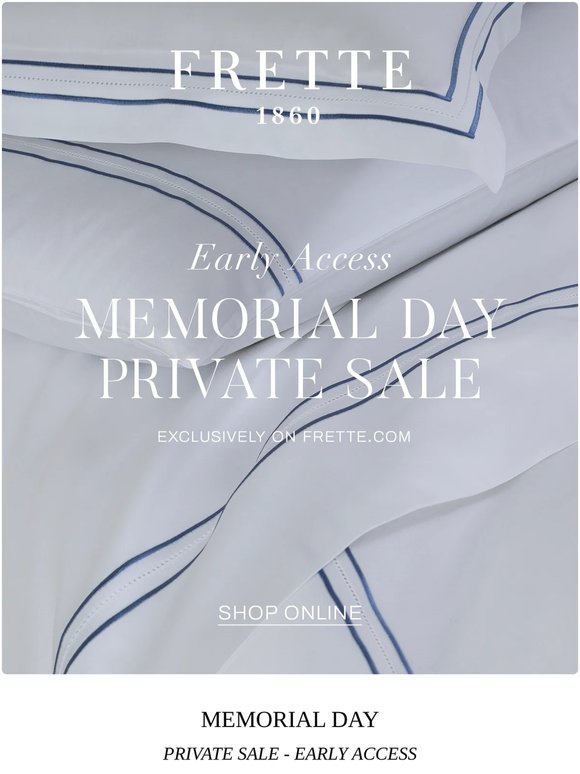 Early Access: Frette’s Memorial Day Private Sale