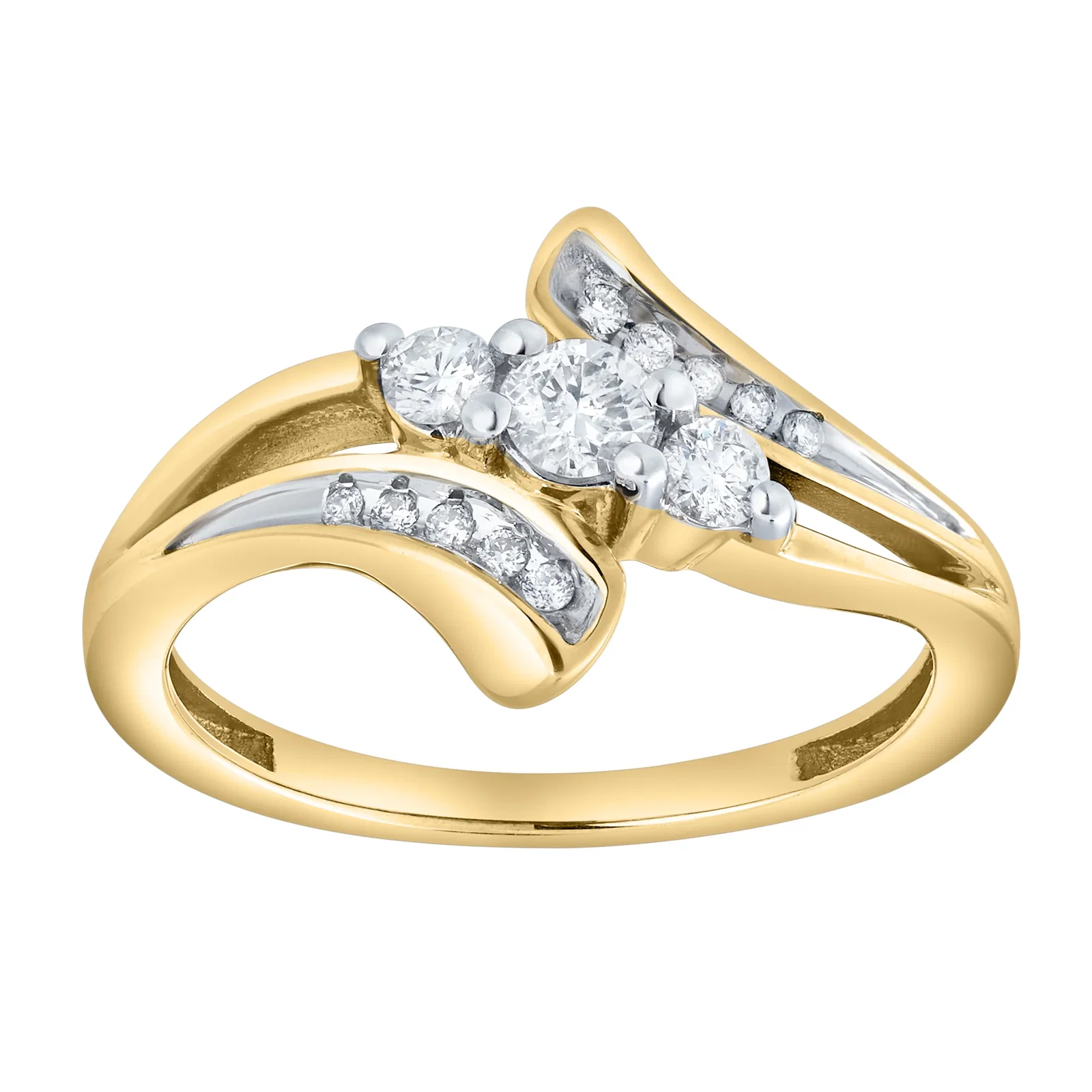 Image of Solynne 0.30 Ct 10K Yellow Gold Bypass Diamond Ring