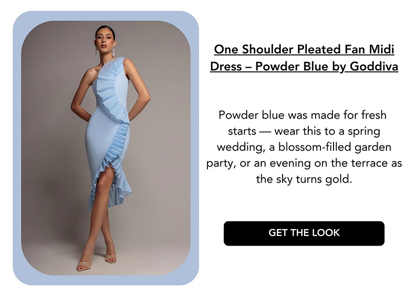  One Shoulder Pleated Fan Midi Dress